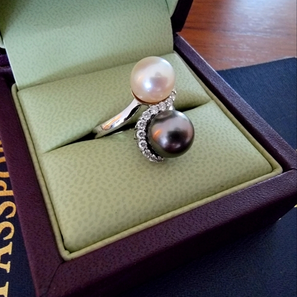 Mikimoto Jewelry - Pearl + Diamond Swirl Ring